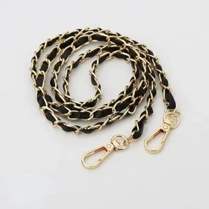 Elegant Black and Gold Phone Strap Crossbody Chain